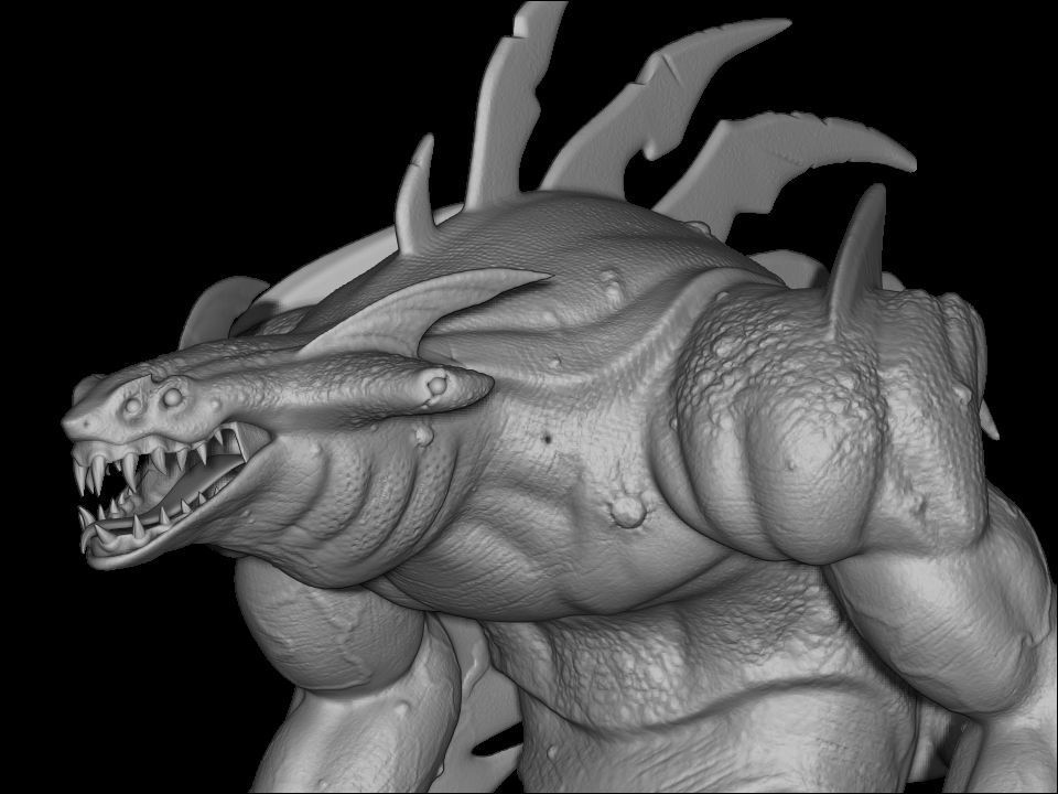 Sea monster game ready rigged creature Low-poly 3D model_18