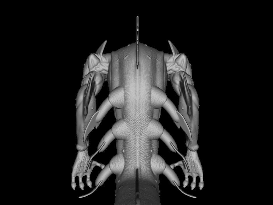 Sea monster game ready rigged creature Low-poly 3D model_21