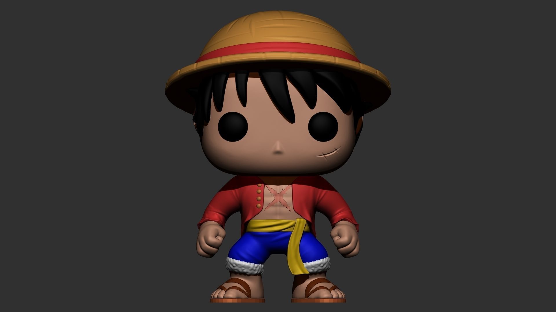 Printable Funko Monkey D Luffy  3D print model_3