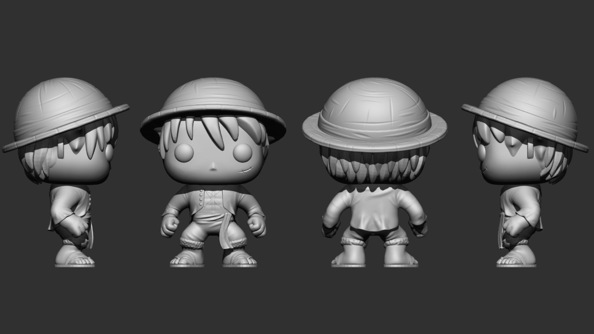 Printable Funko Monkey D Luffy  3D print model_4
