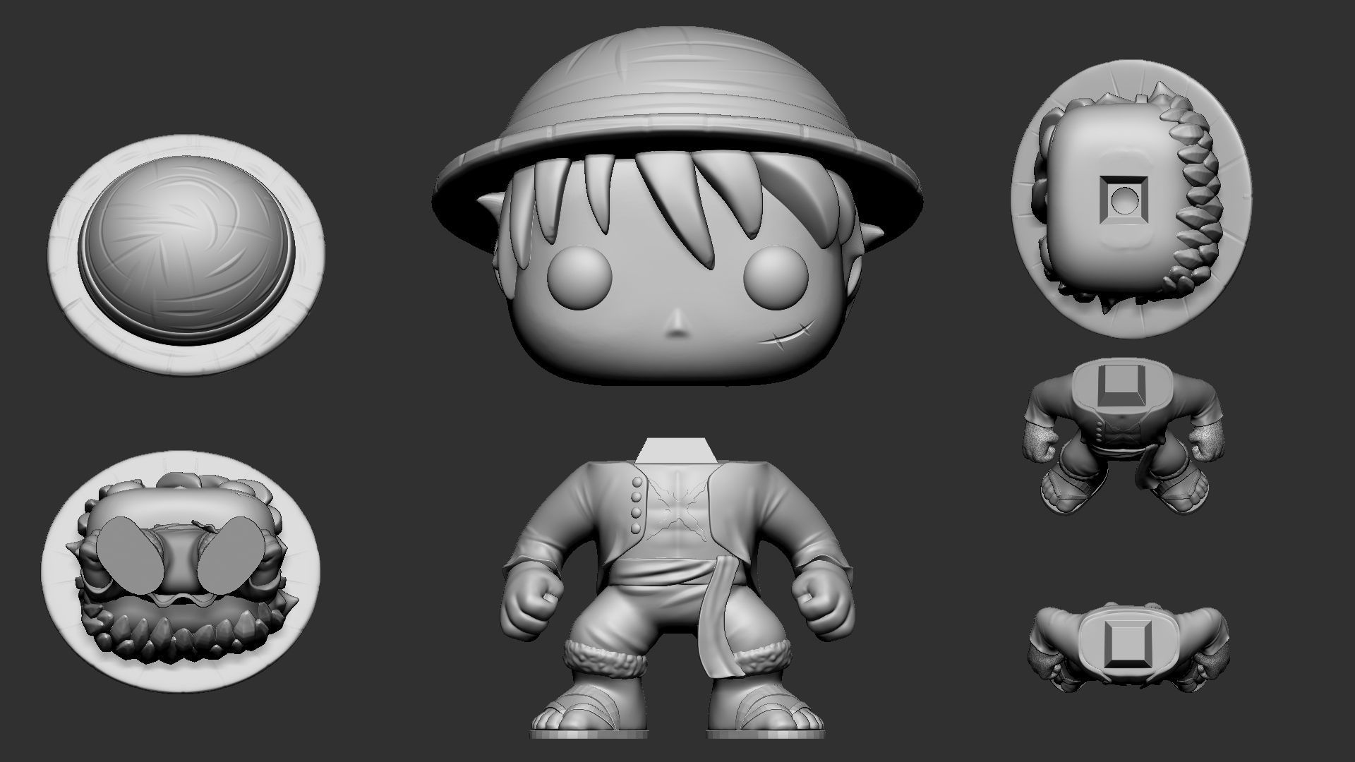 Printable Funko Monkey D Luffy  3D print model_5