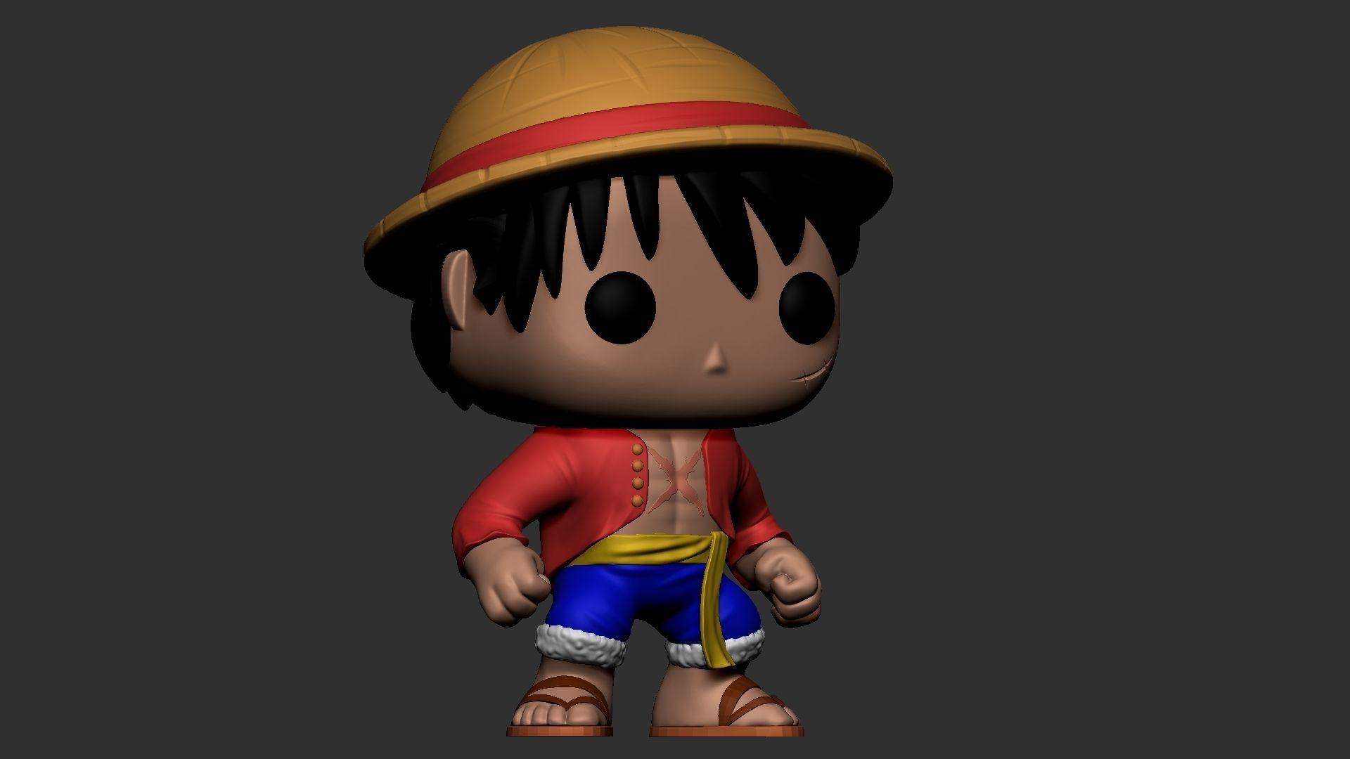 Printable Funko Monkey D Luffy  3D print model_1
