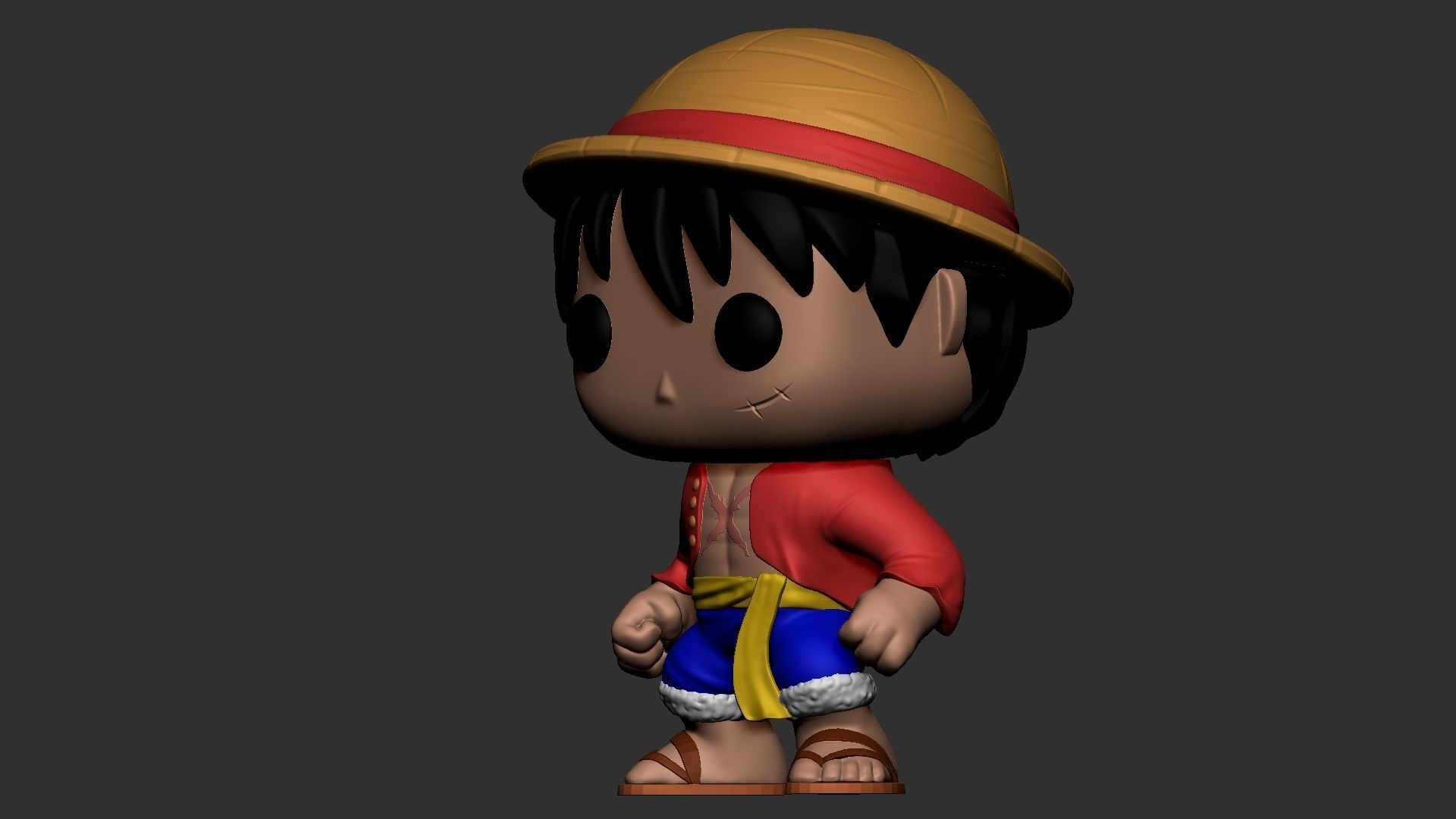 Printable Funko Monkey D Luffy  3D print model_2