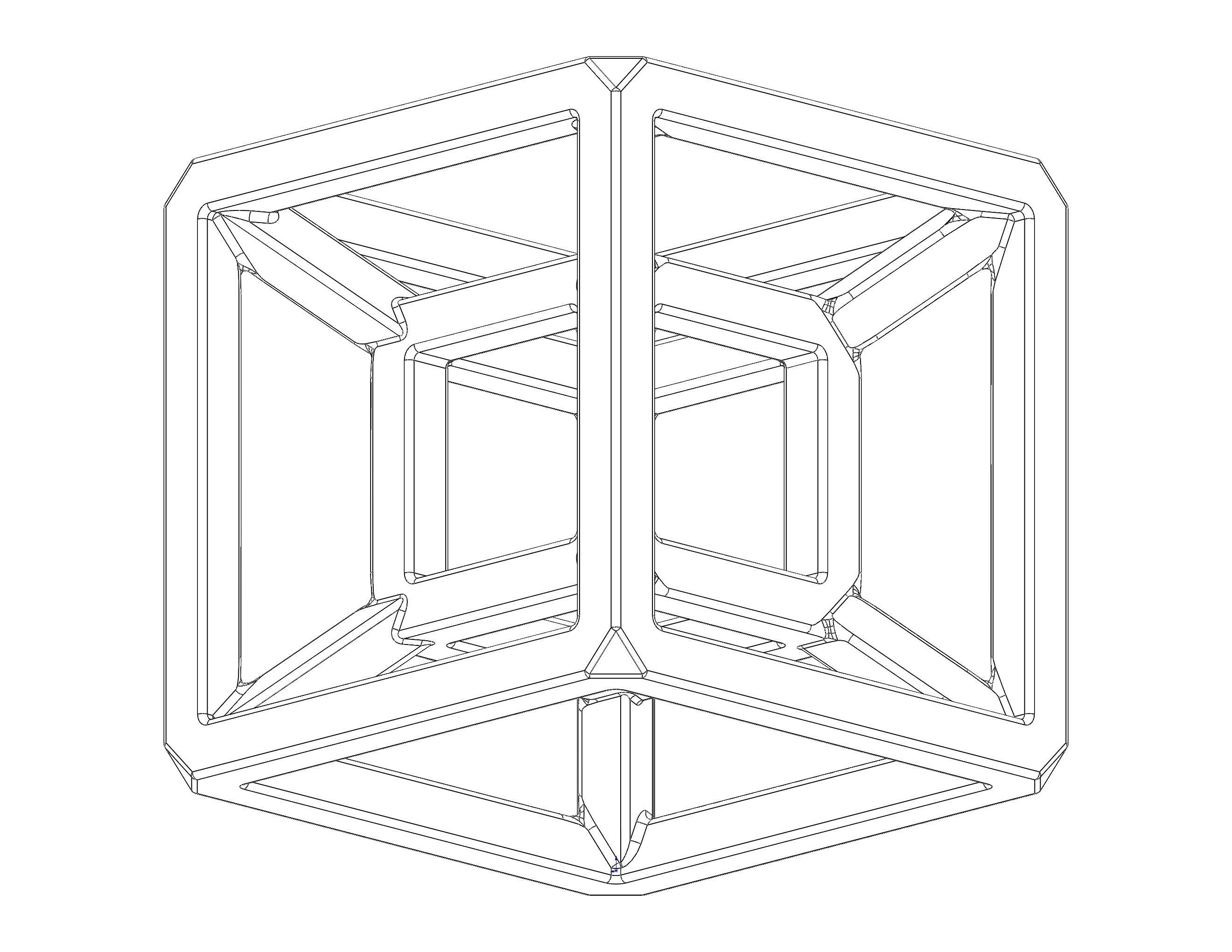 SQ Tesseract Hypercube 3D print model_34