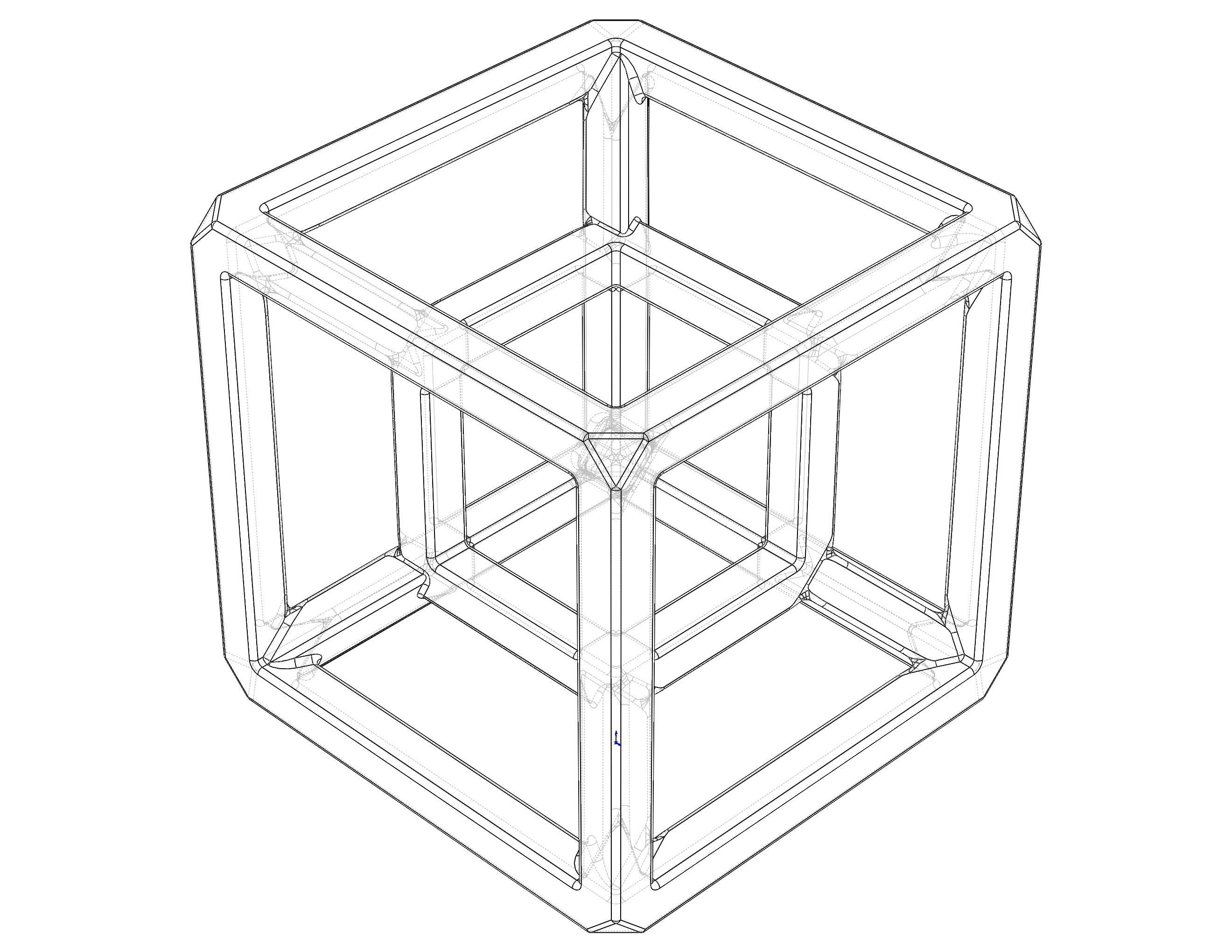 SQ Tesseract Hypercube 3D print model_7