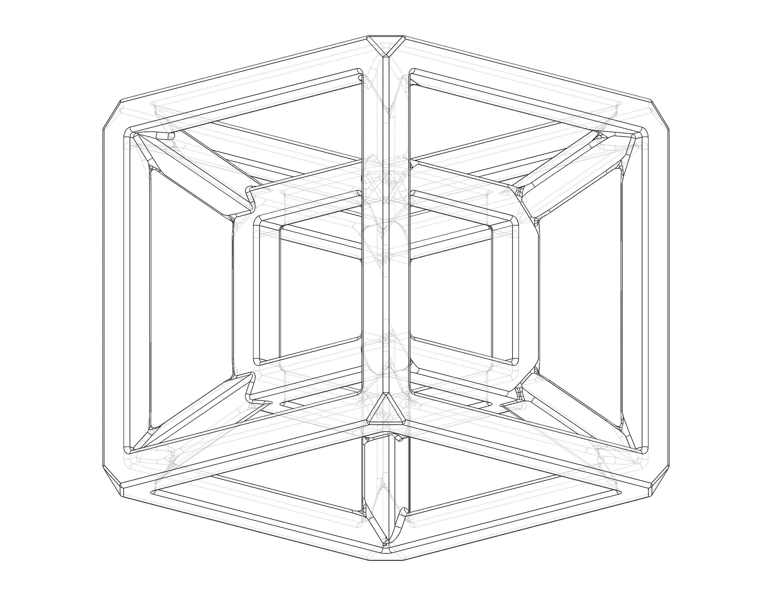 SQ Tesseract Hypercube 3D print model_35