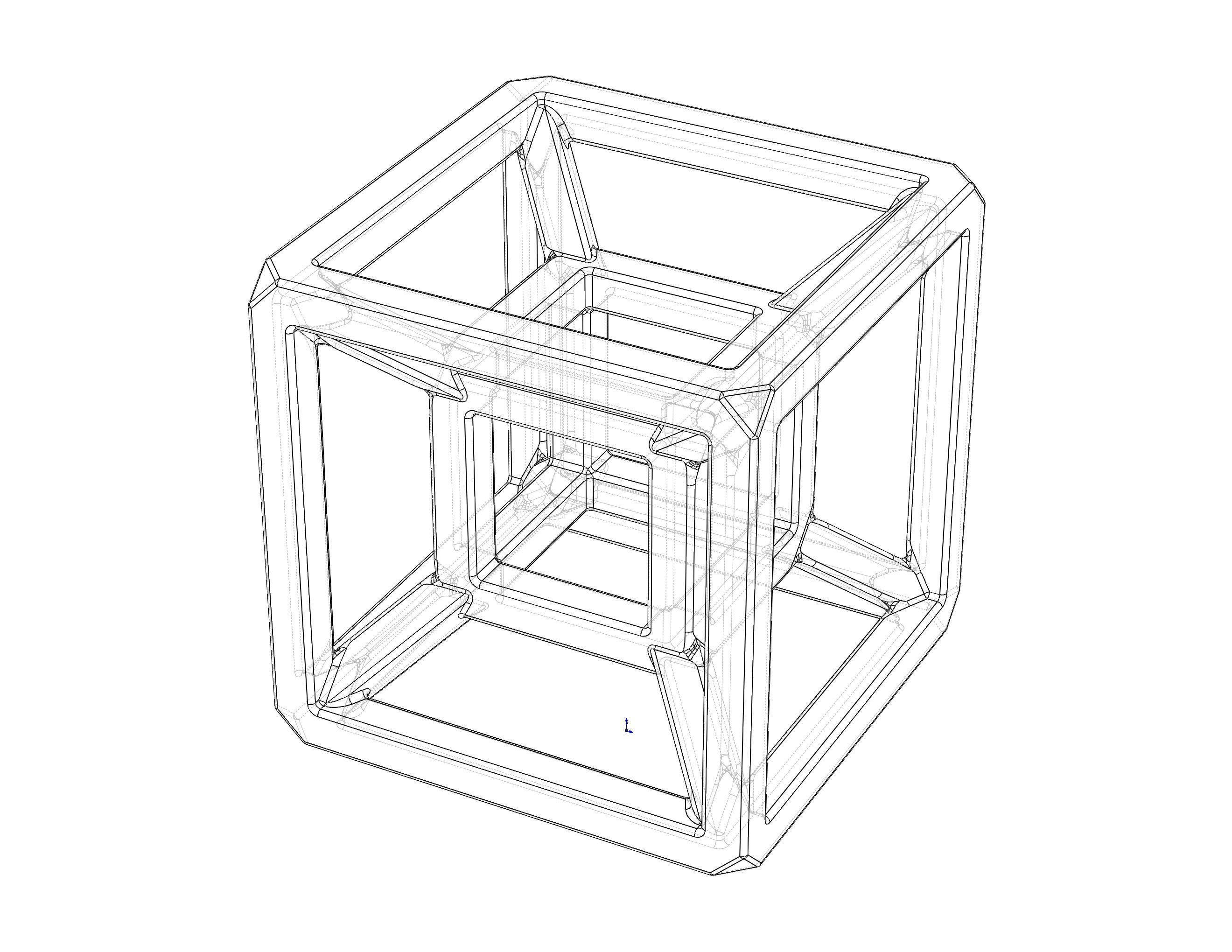 SQ Tesseract Hypercube 3D print model_11