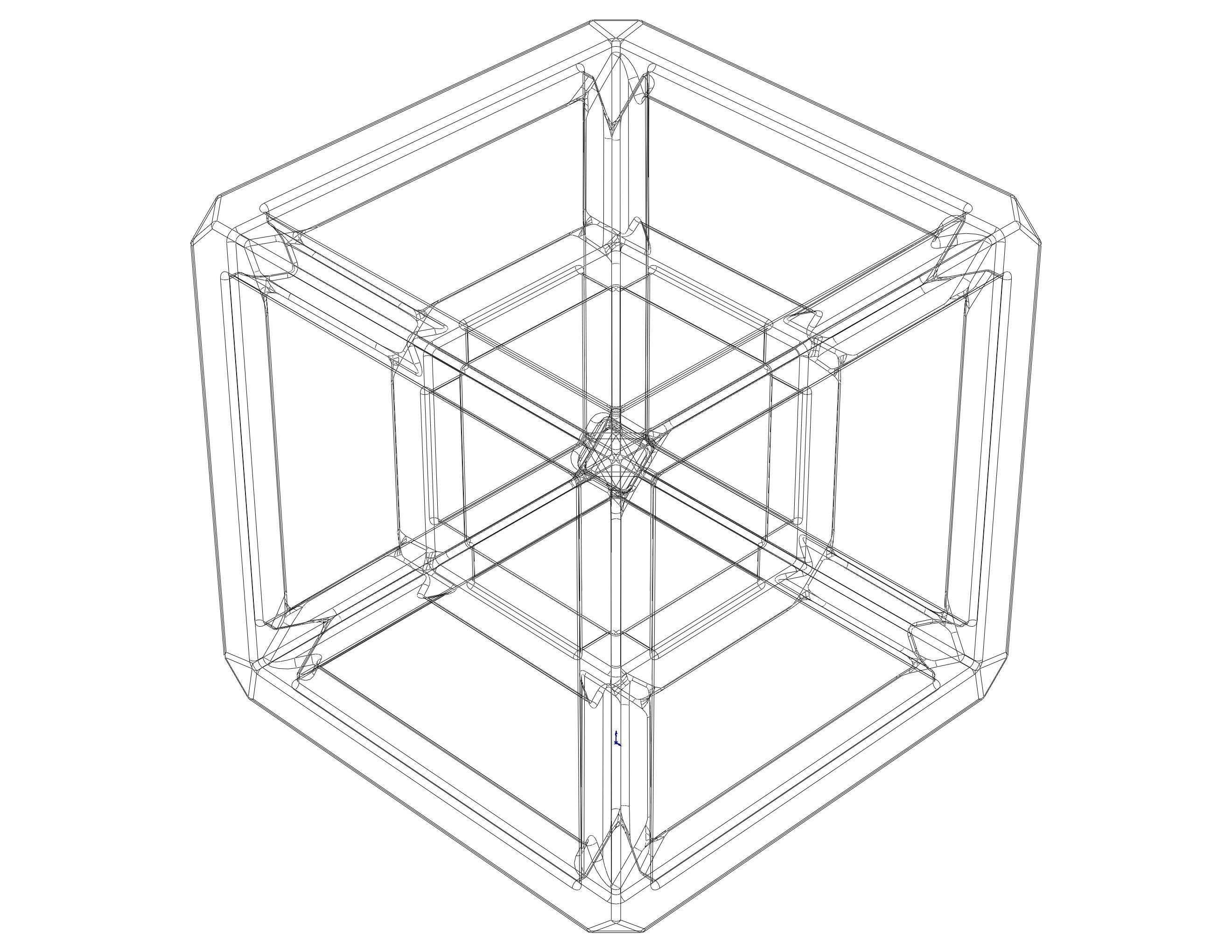 SQ Tesseract Hypercube 3D print model_8
