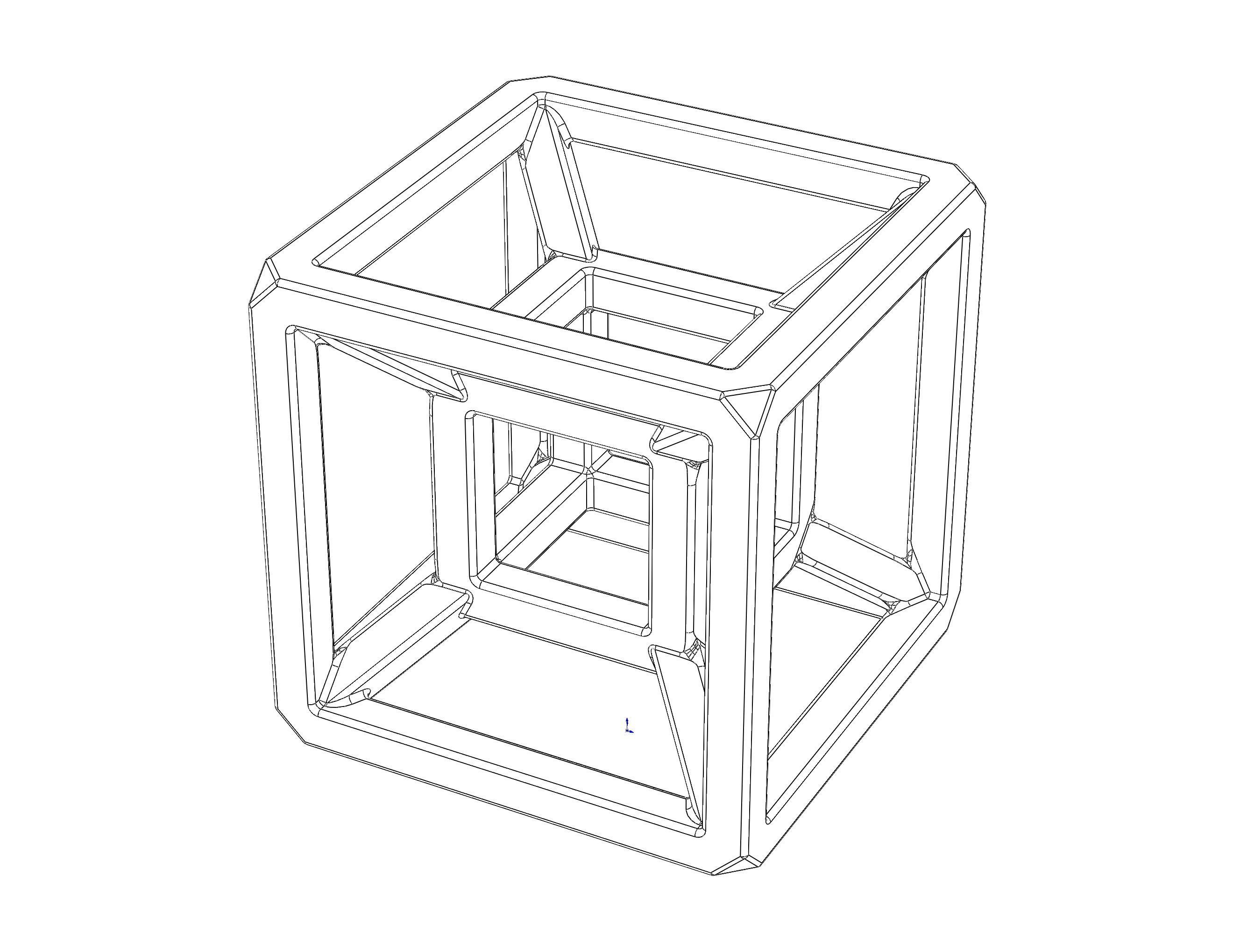 SQ Tesseract Hypercube 3D print model_10