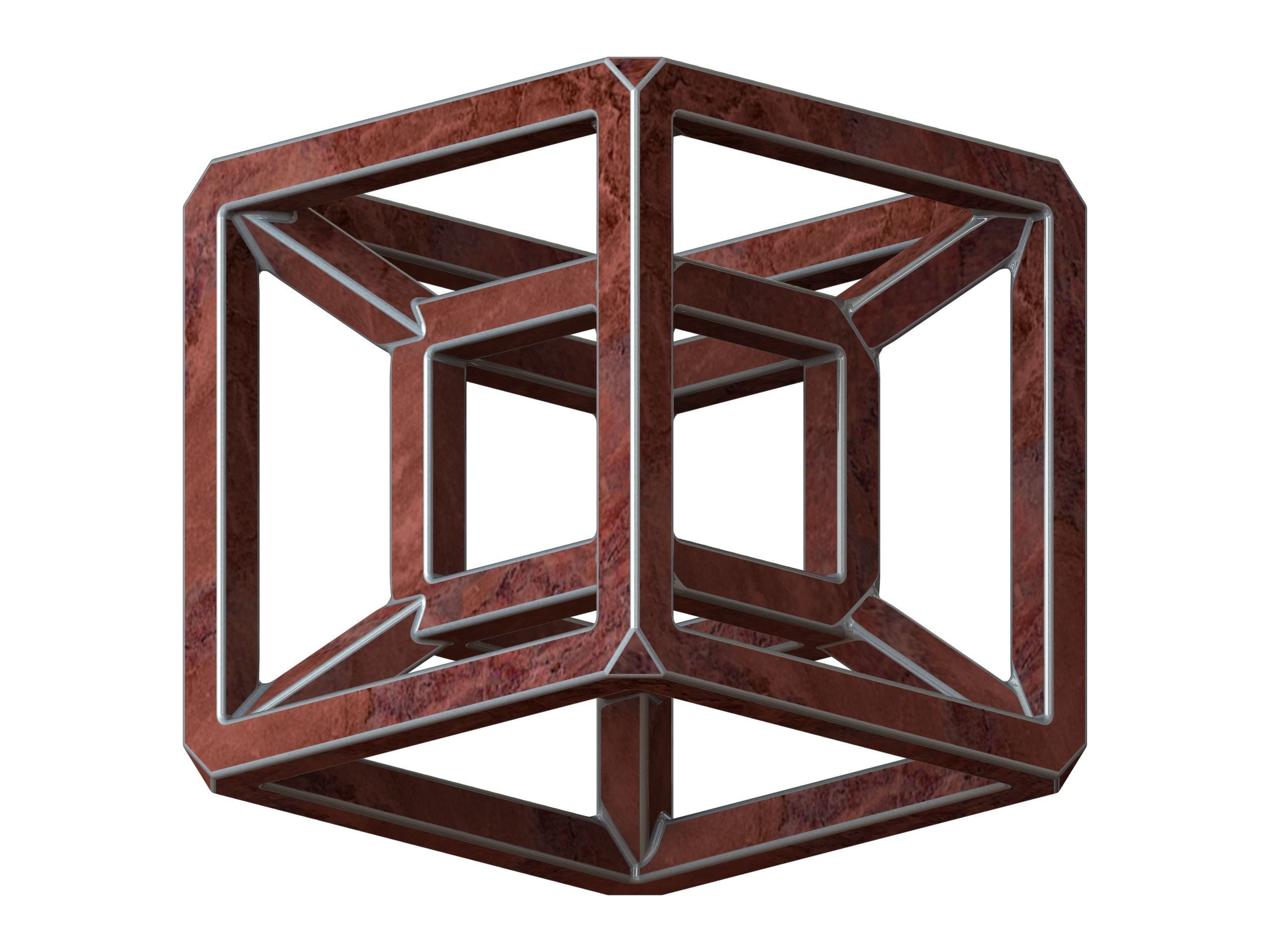 SQ Tesseract Hypercube 3D print model_1
