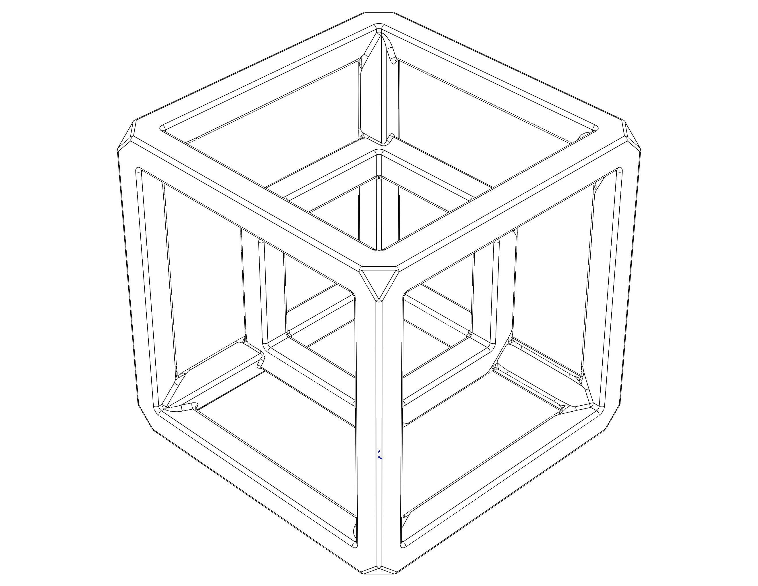SQ Tesseract Hypercube 3D print model_6