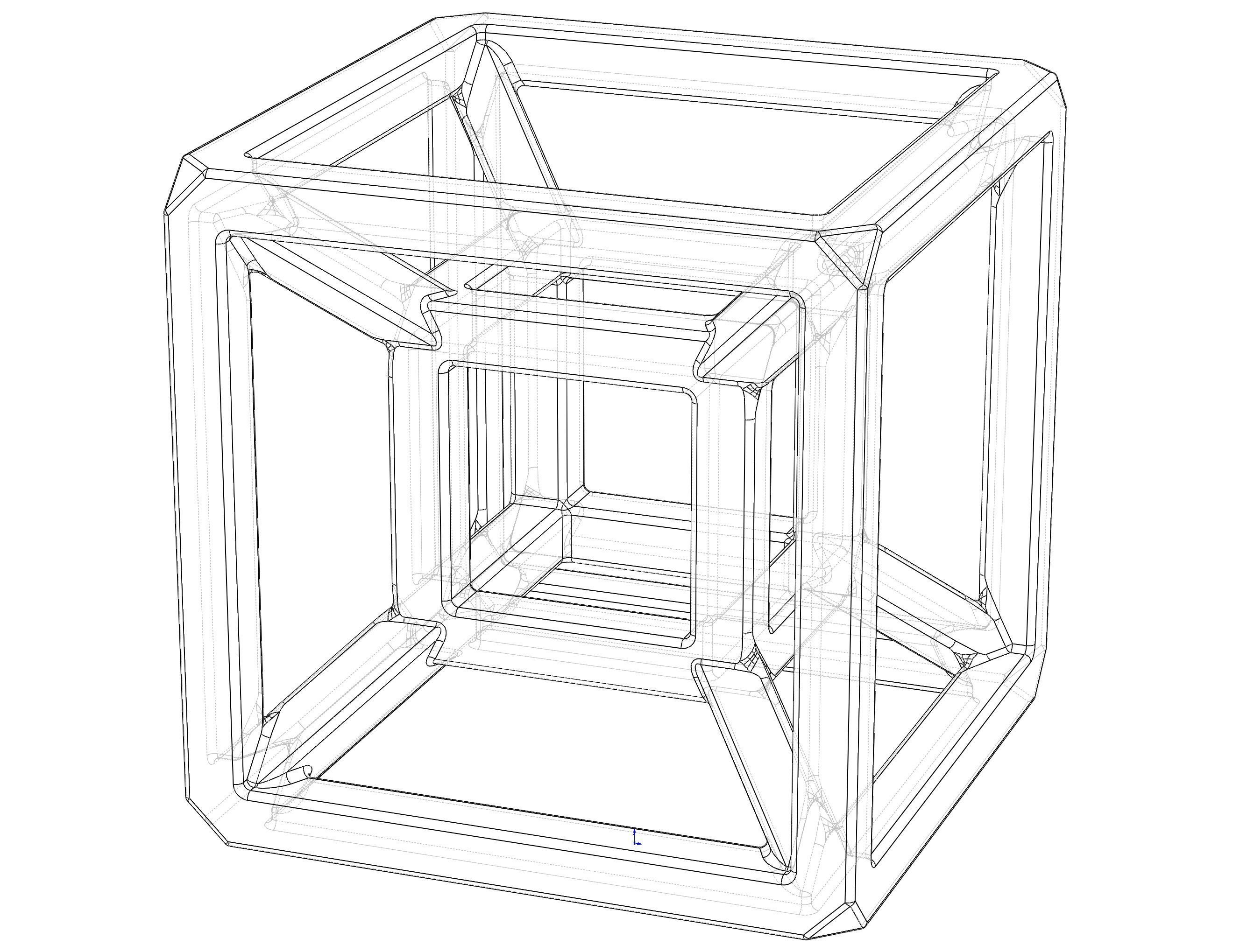 SQ Tesseract Hypercube 3D print model_3