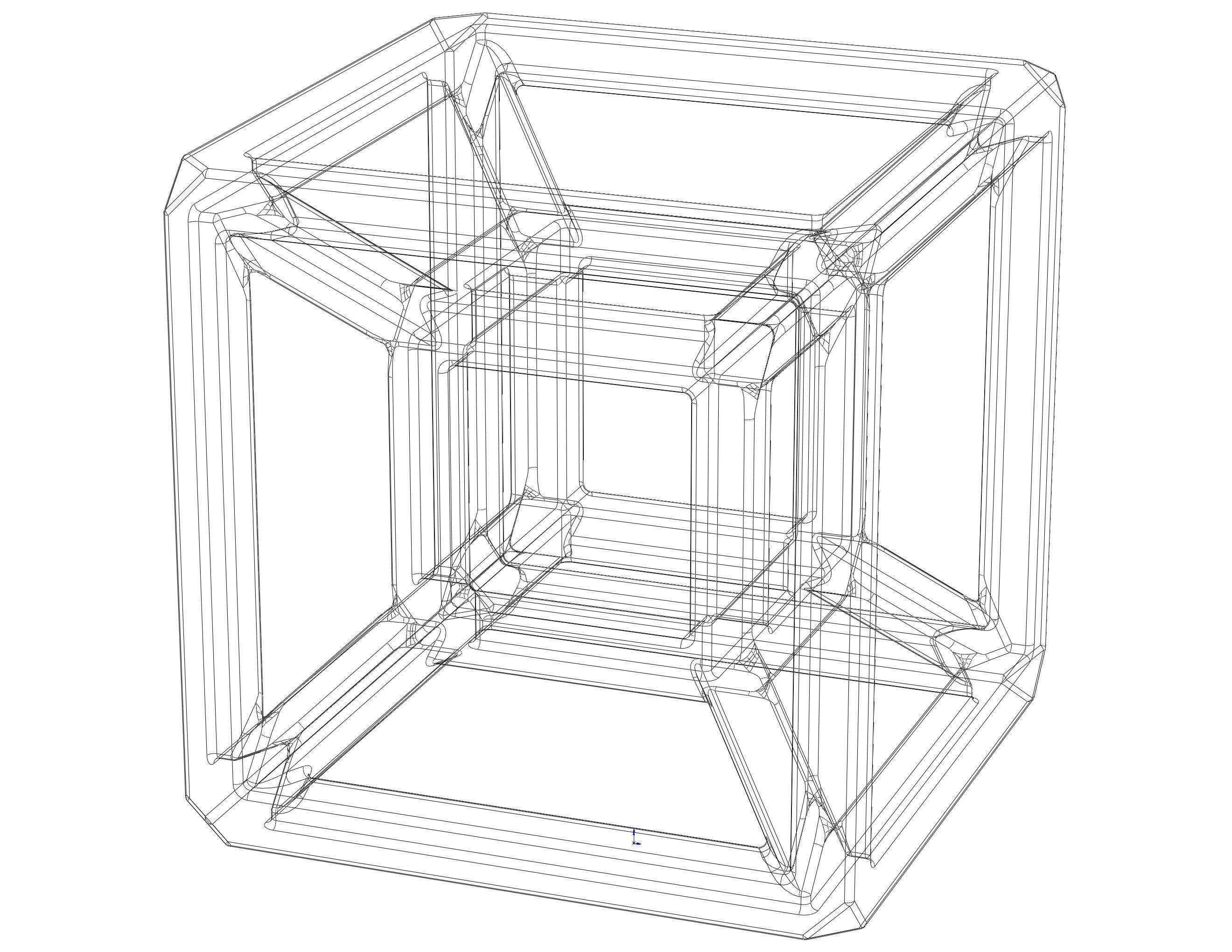 SQ Tesseract Hypercube 3D print model_4