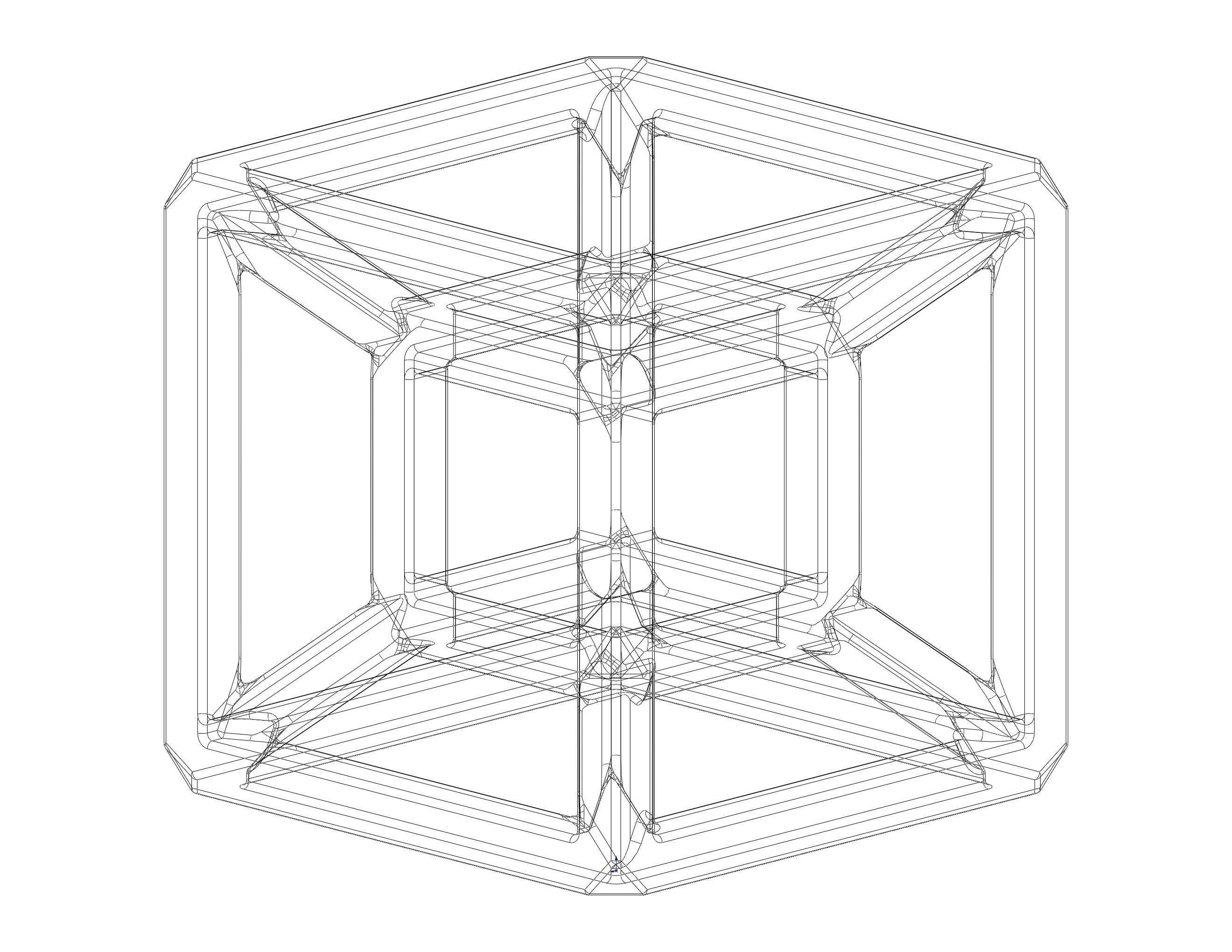 SQ Tesseract Hypercube 3D print model_36