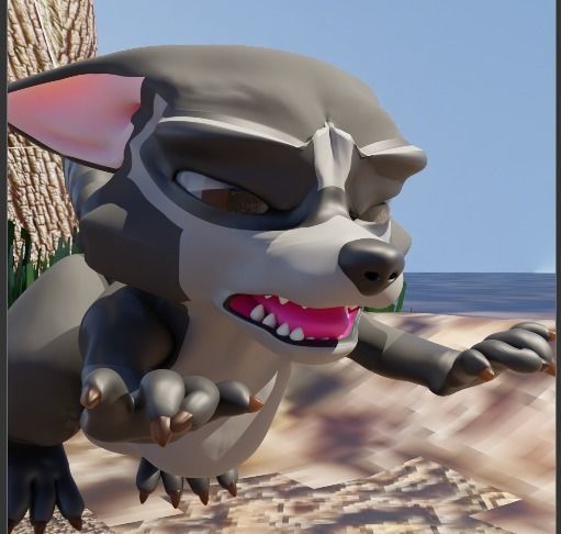 RaccoonToon and Child 3D model_2