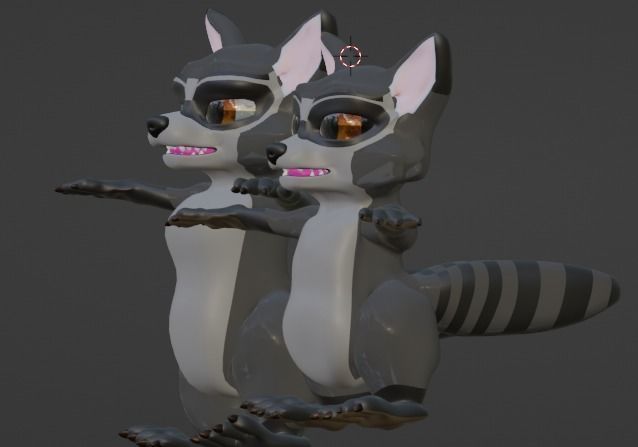 RaccoonToon and Child 3D model_7