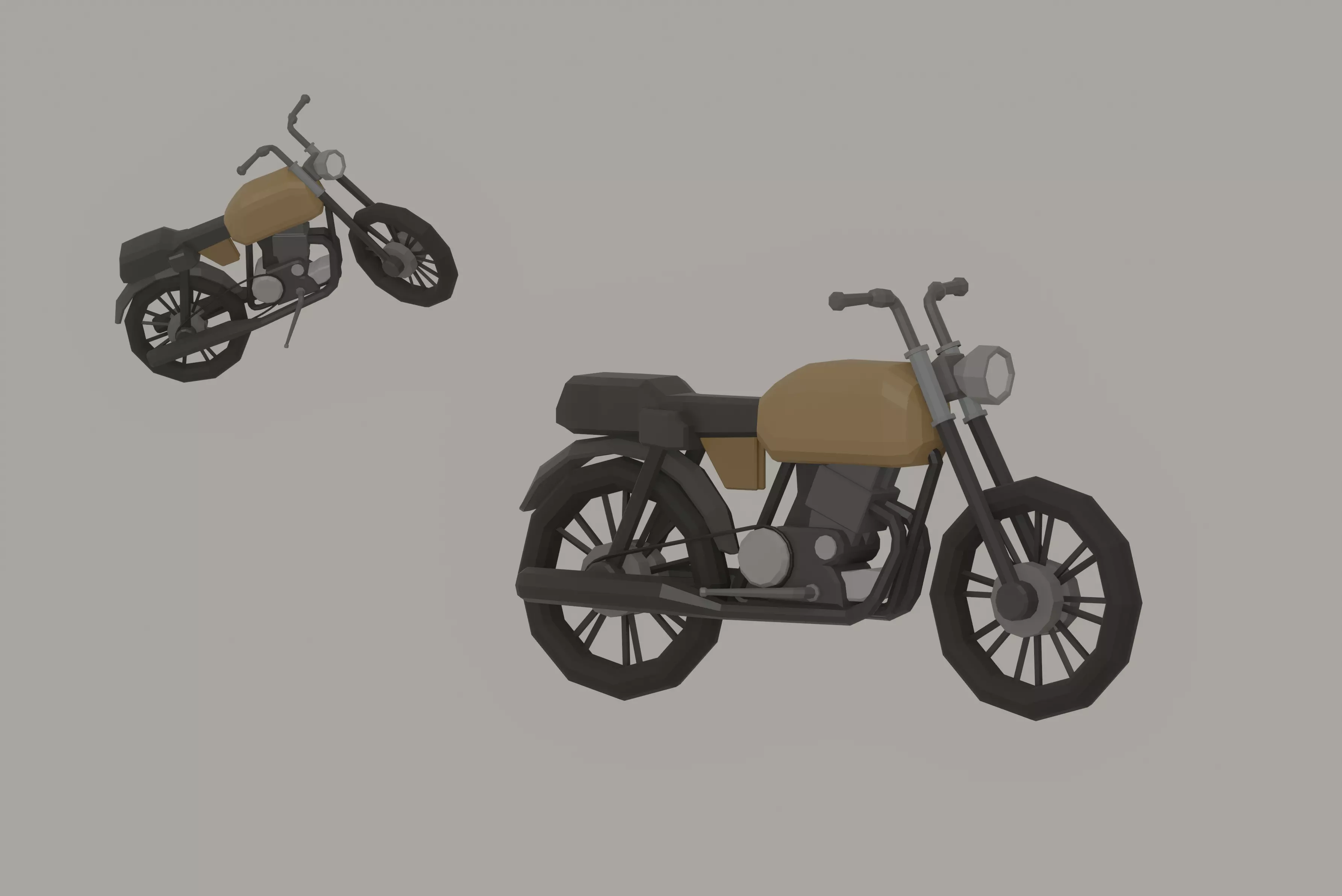 Low Poly Motorcycle Low-poly 3D model