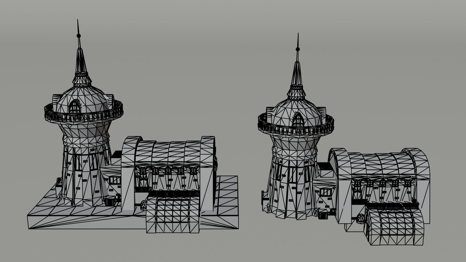 Cartoon Futuramma Planet express Polygonal Style Low-poly 3D model_6