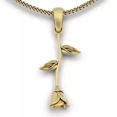 Rose pendant silver gold jewelry printable 3D model