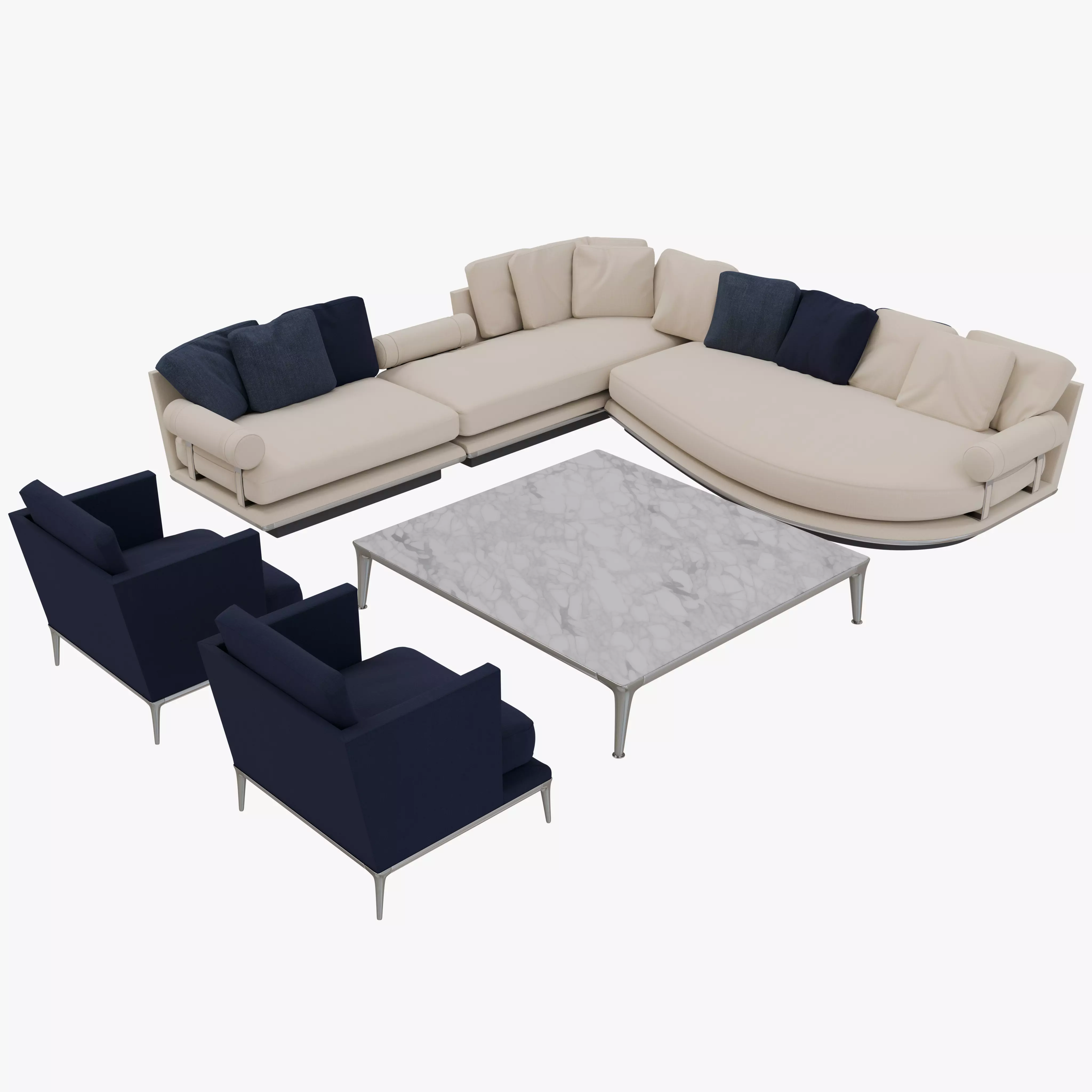 Noonu Sofa Set 3D model_0