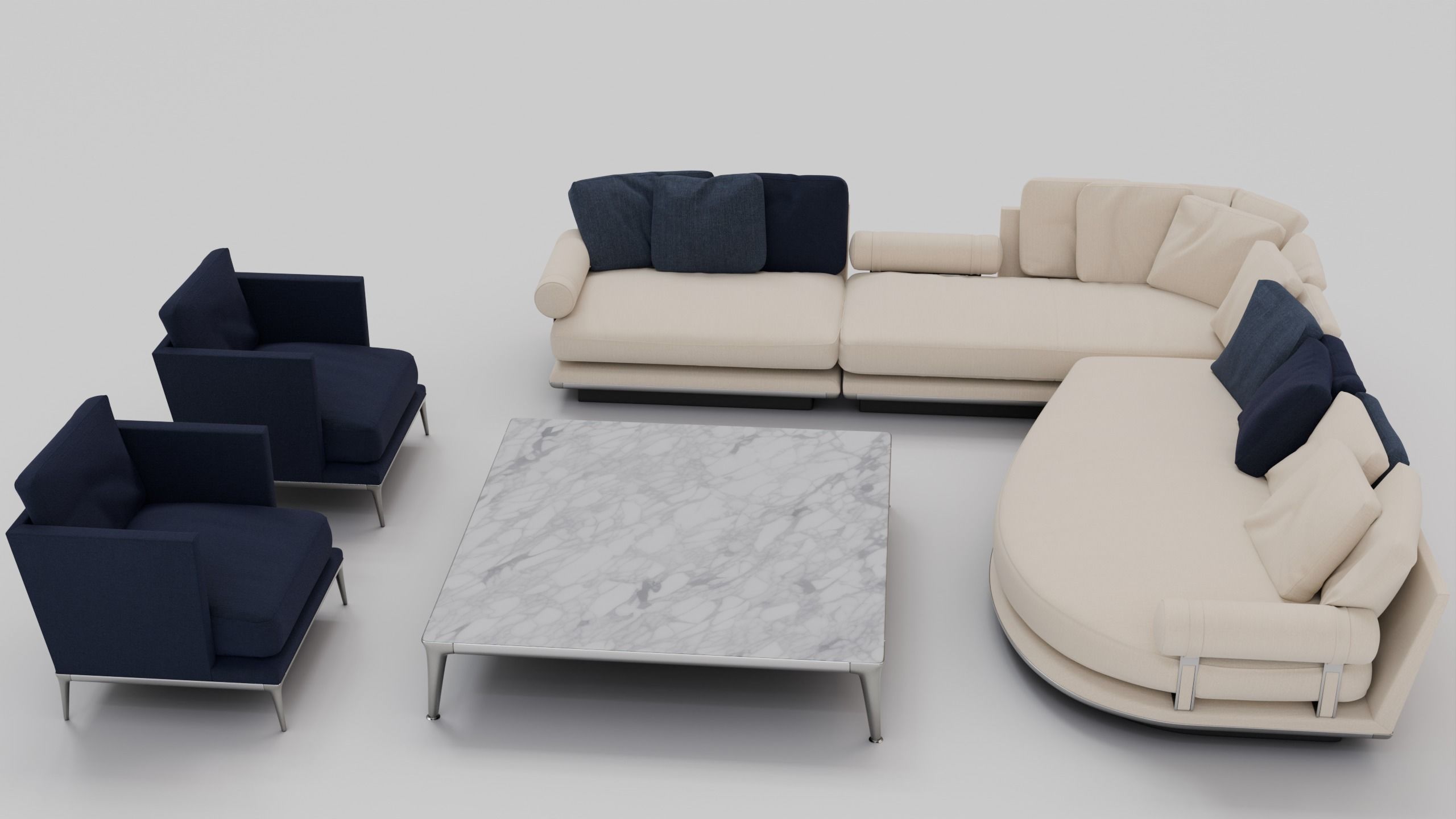 Noonu Sofa Set 3D model_3