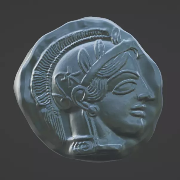 Athena Silver Tetradrachm Greek Coin 3D print model_0