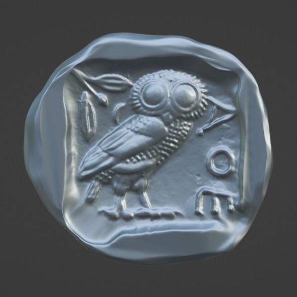 Athena Silver Tetradrachm Greek Coin 3D print model_1