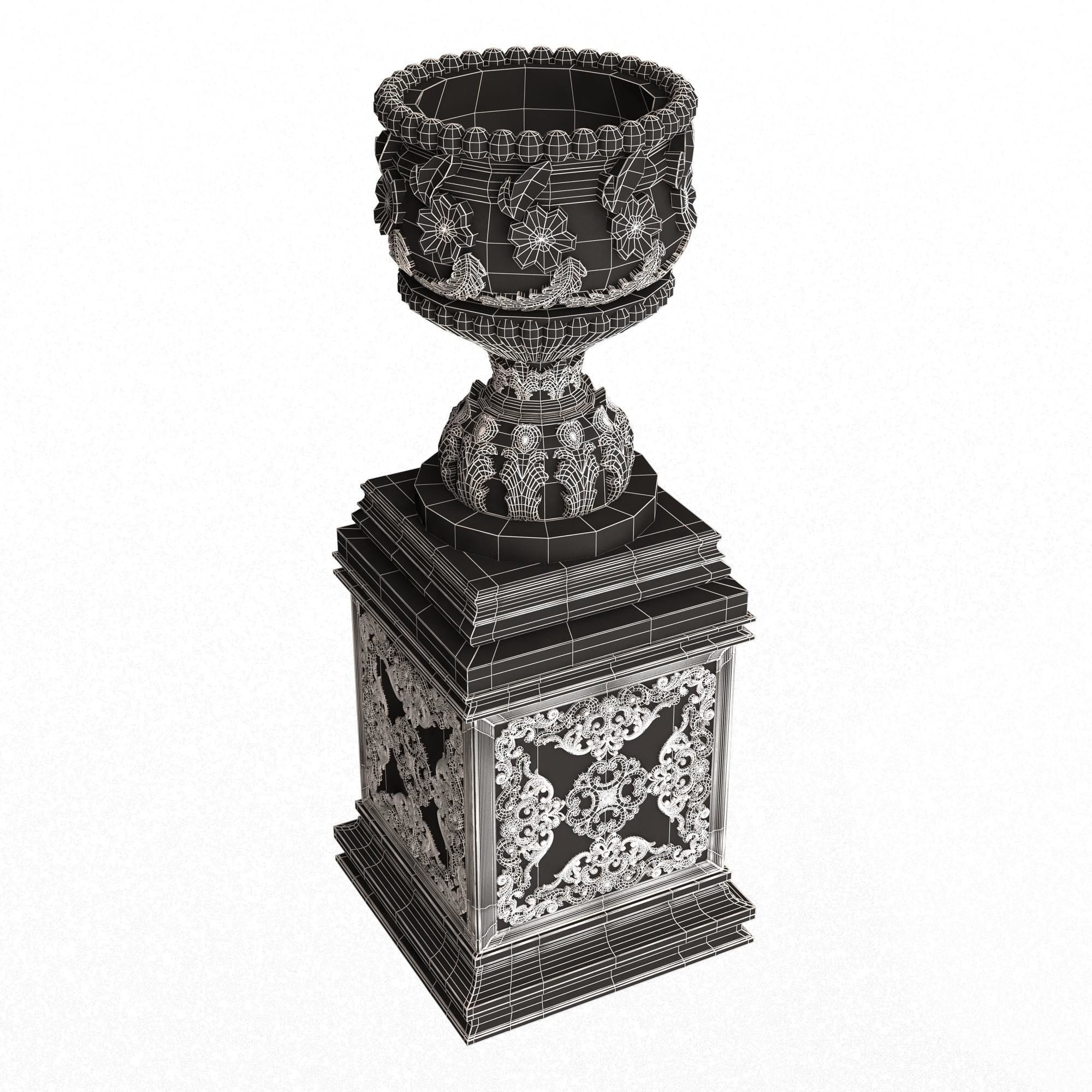 Flower Pot 015 Green Low-poly 3D model_7