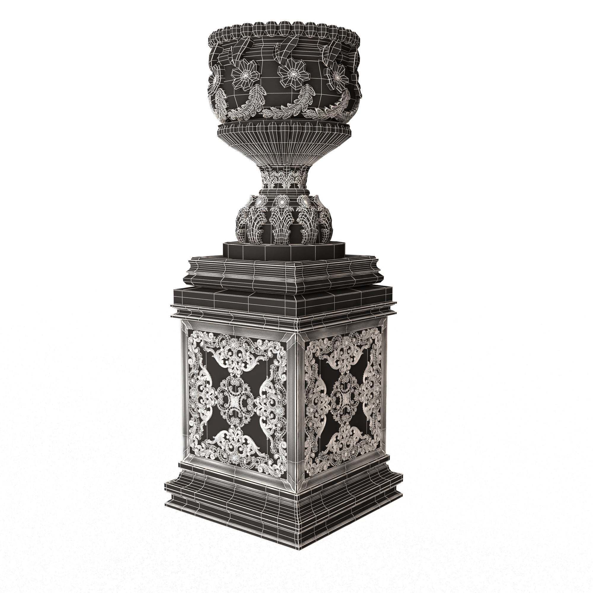 Flower Pot 015 Green Low-poly 3D model_8