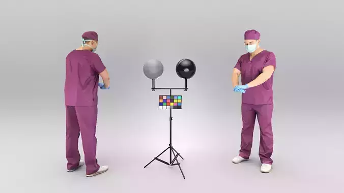 Medical doctor performing CPR 432 Low-poly 3D model