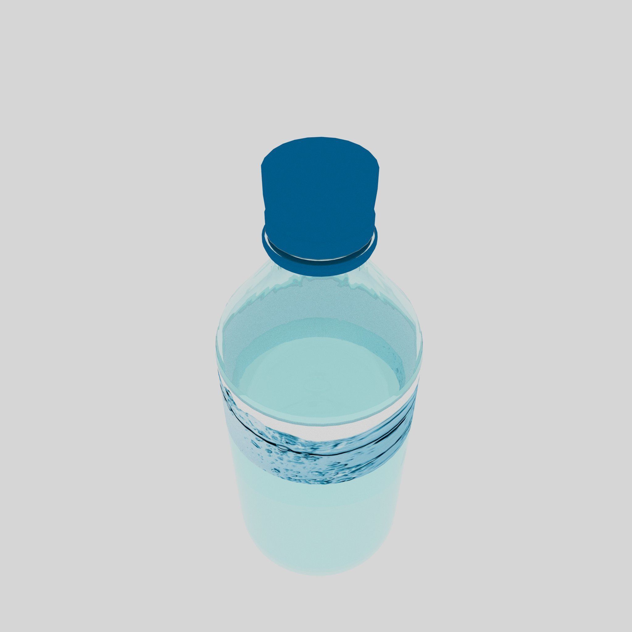 Plastic Water Bottle 3D model_1