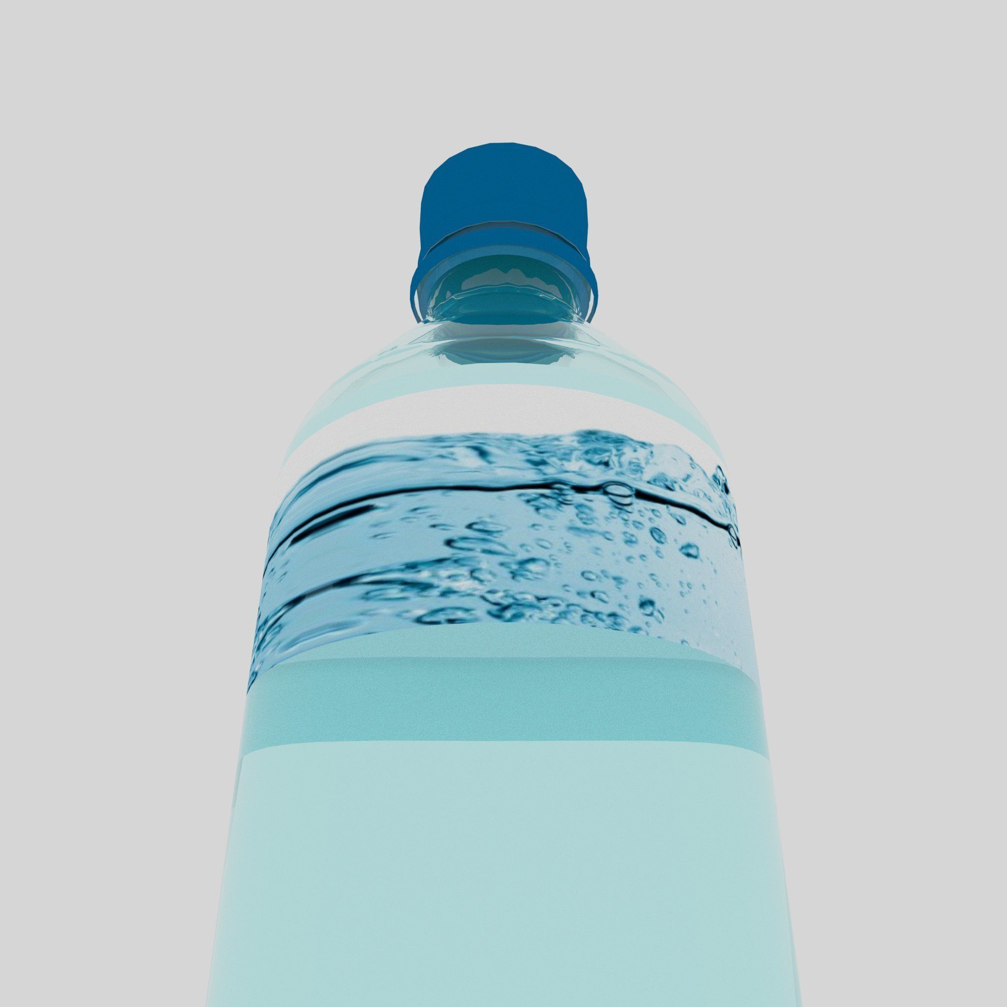 Plastic Water Bottle 3D model_3