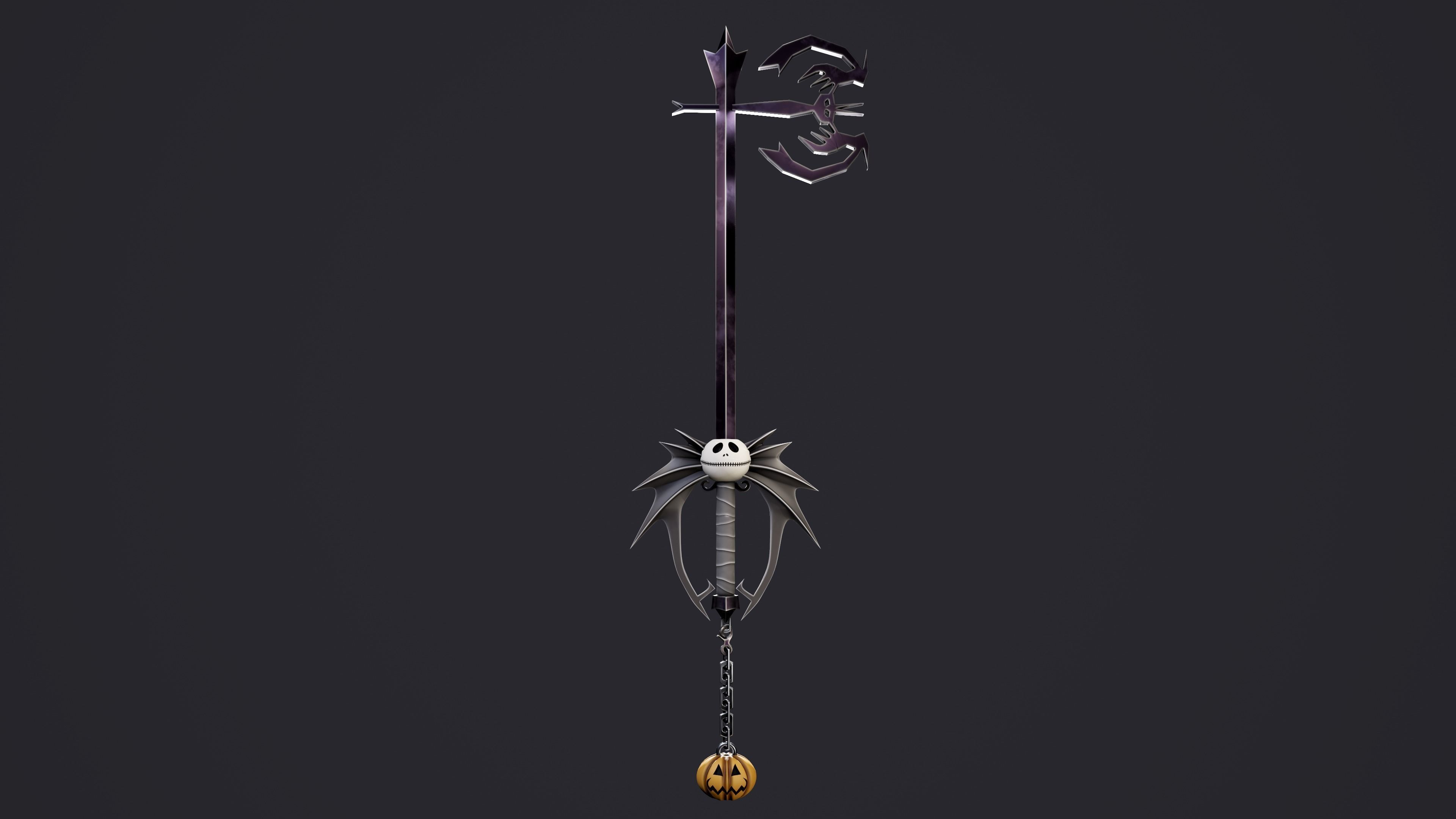 Pumpkin Head Keyblade Life Sized Print 3D model 3D printable CGTrader