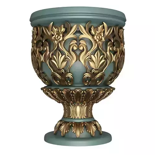 Flower Pot 016 Green