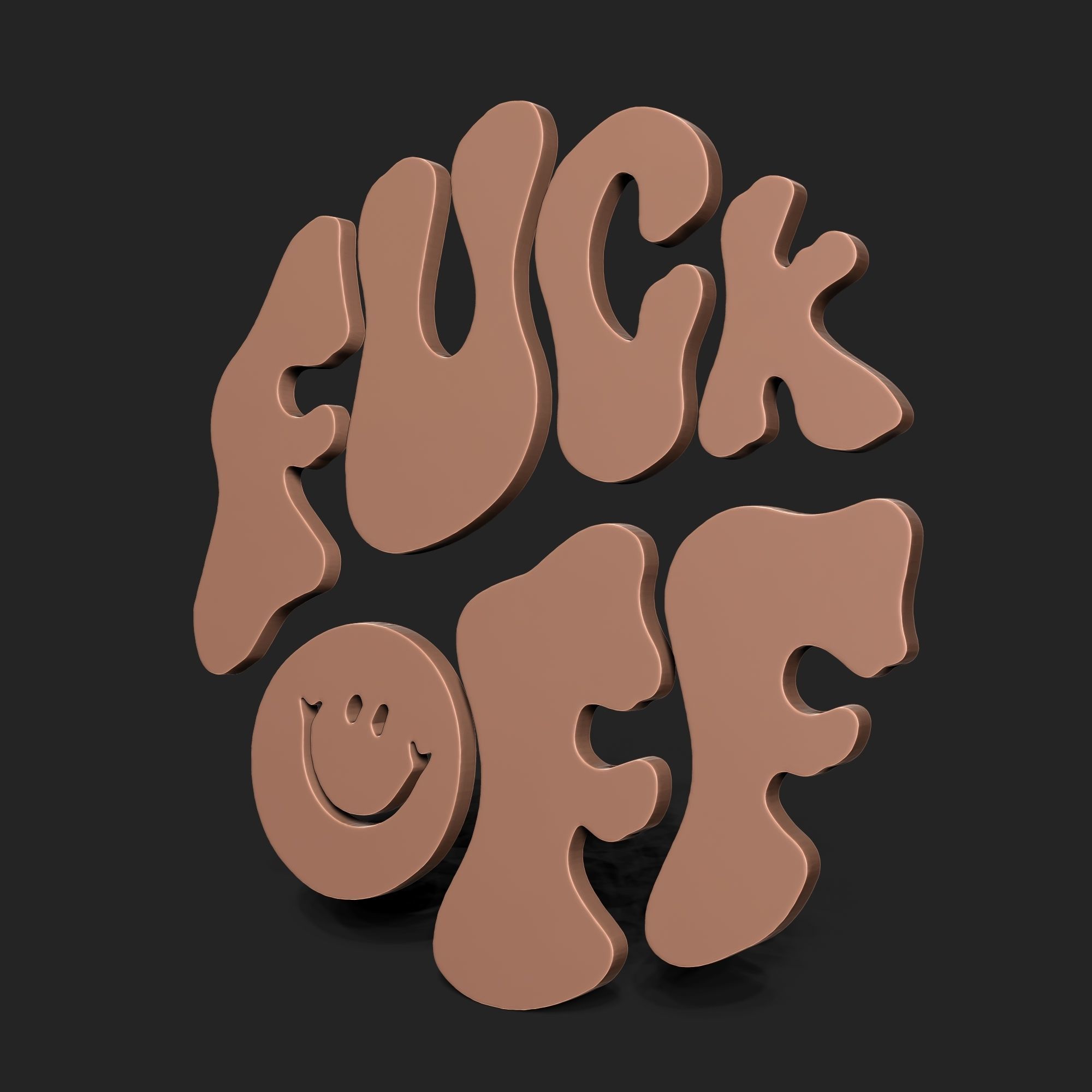 FUCK YOU WALL ART 3D print model_2