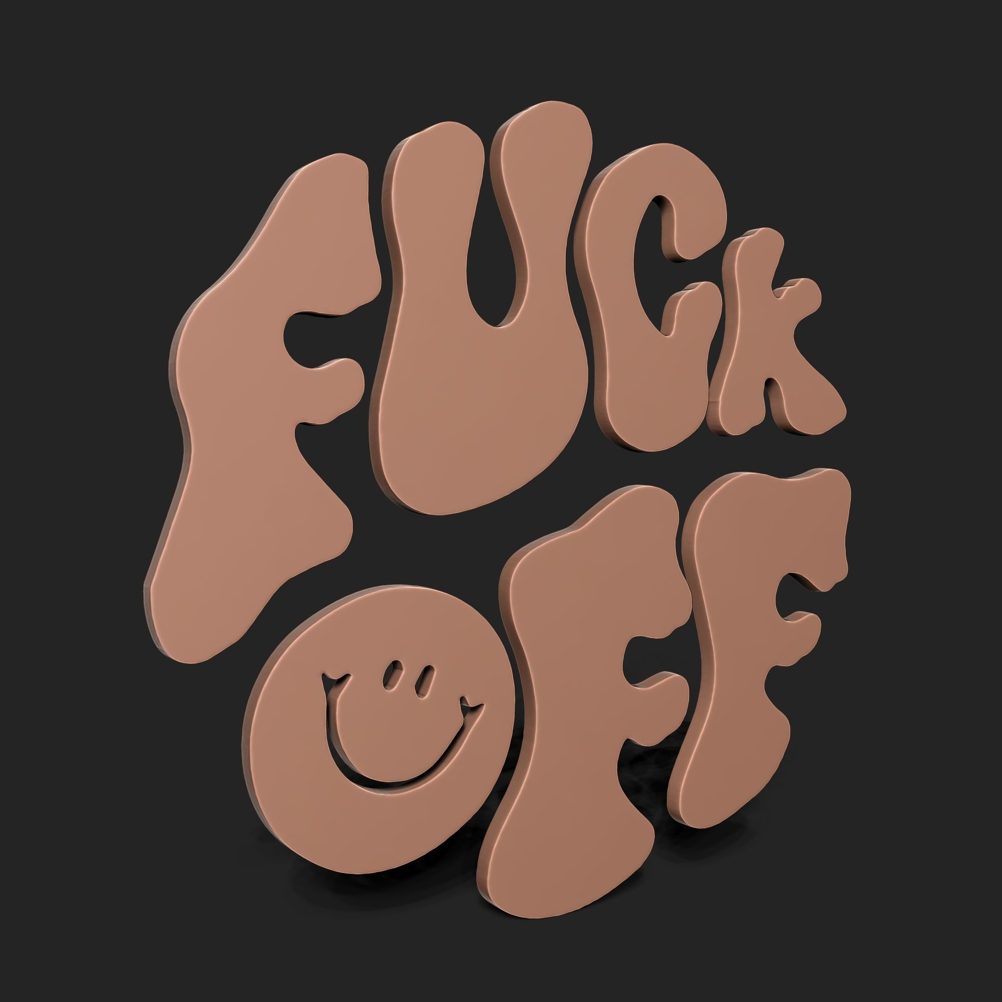 FUCK YOU WALL ART 3D print model_1
