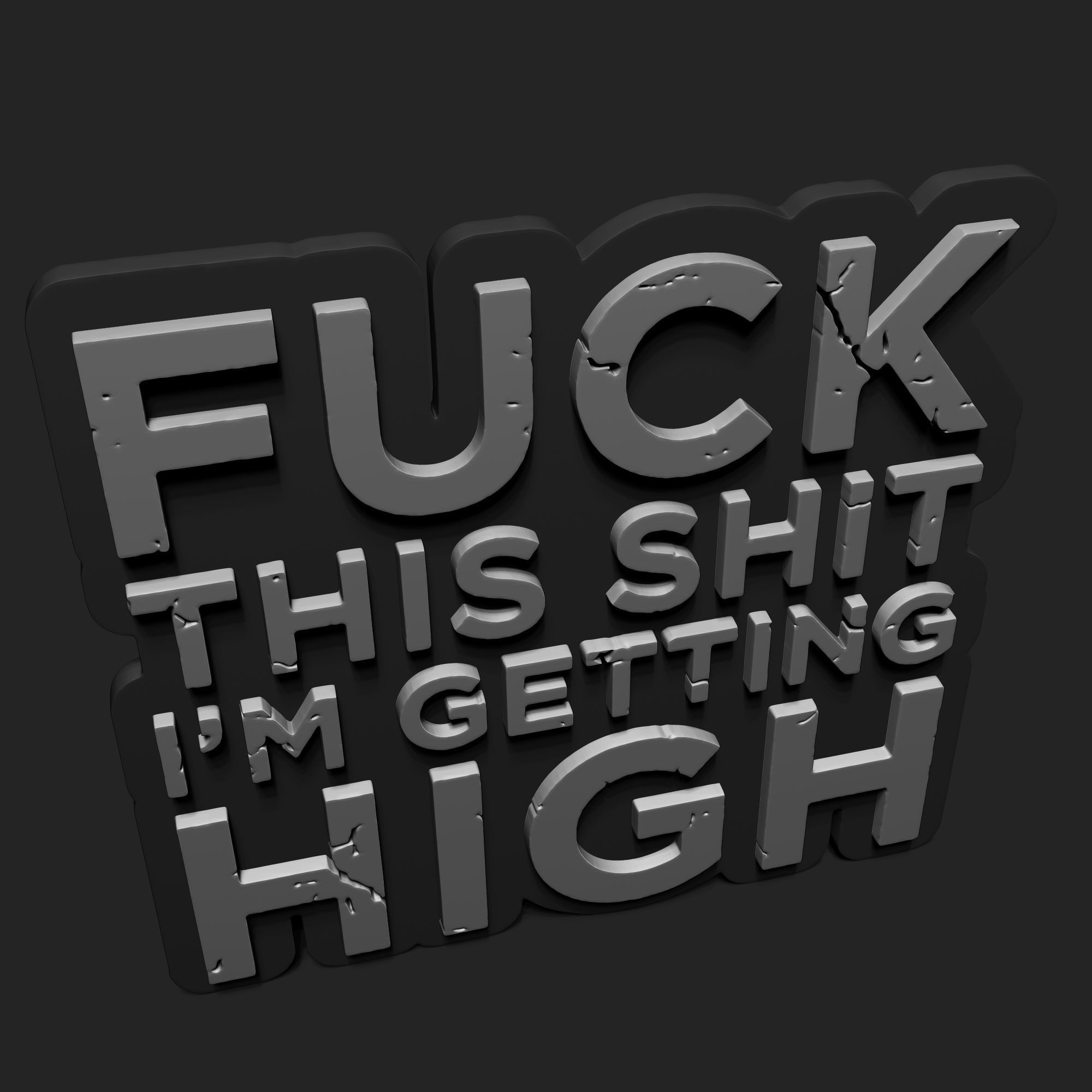 FUCK THIS SHIT WALL STENCIL 3D print model_3