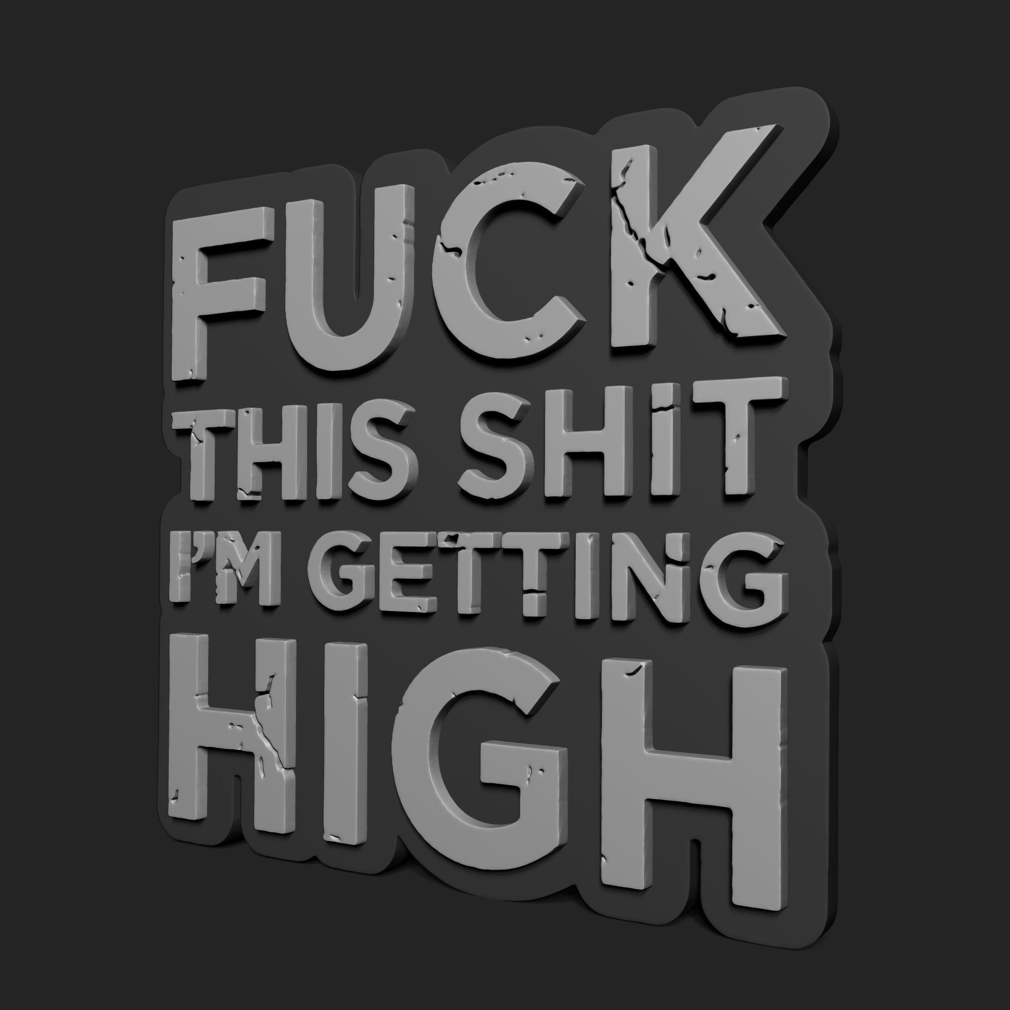 FUCK THIS SHIT WALL STENCIL 3D print model_2