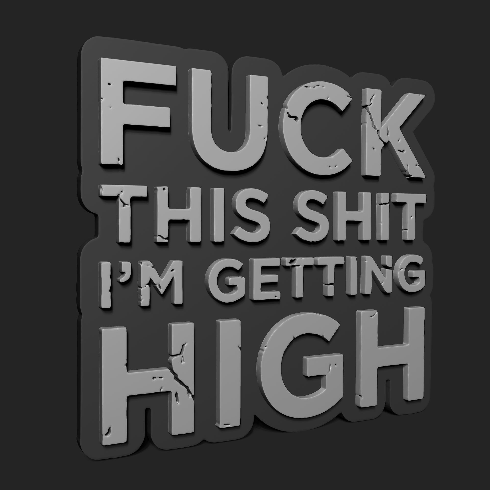 FUCK THIS SHIT WALL STENCIL 3D print model_1