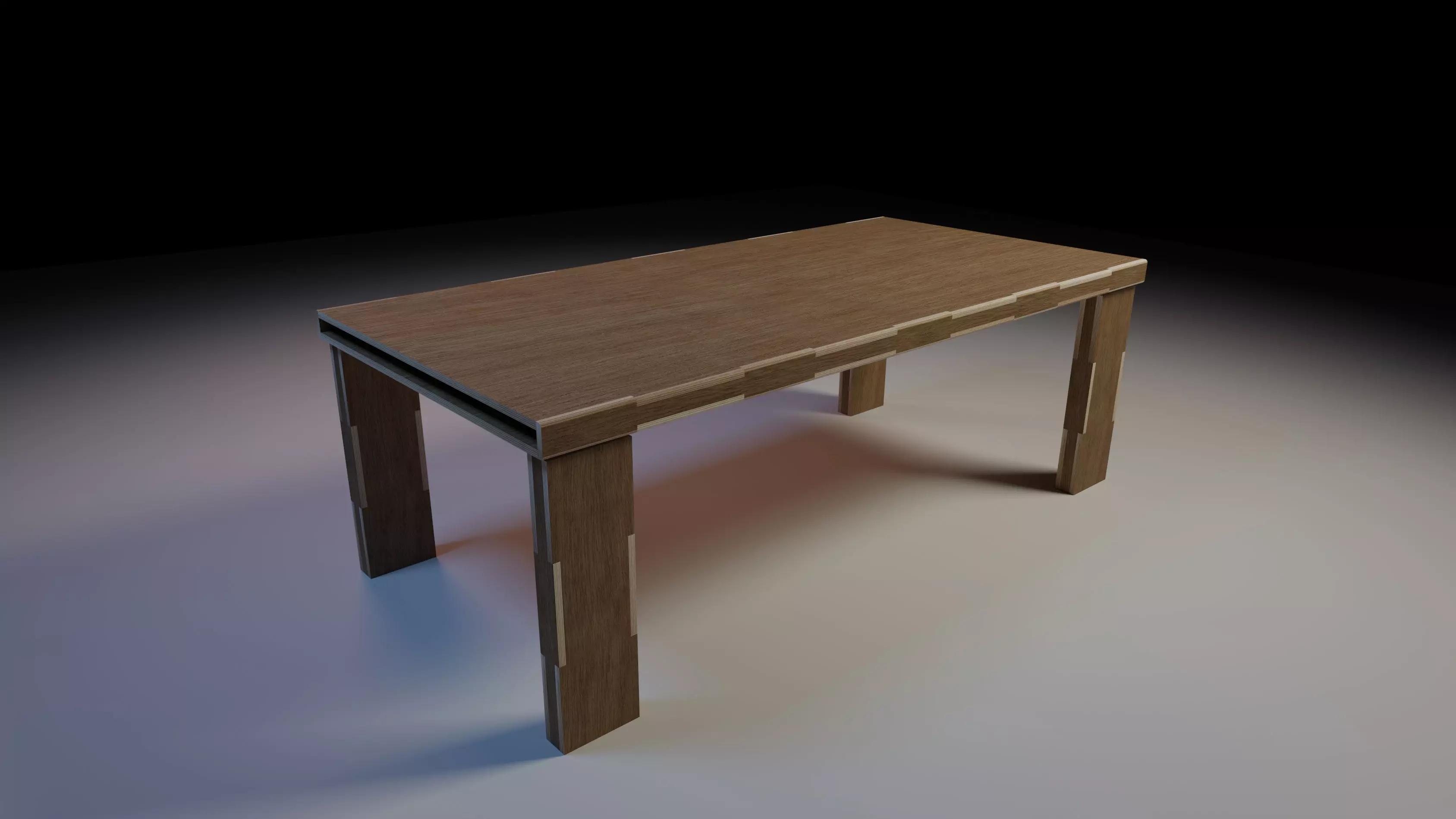 CNC Ready - PLYWOOD DINNER TABLE 3D model_0