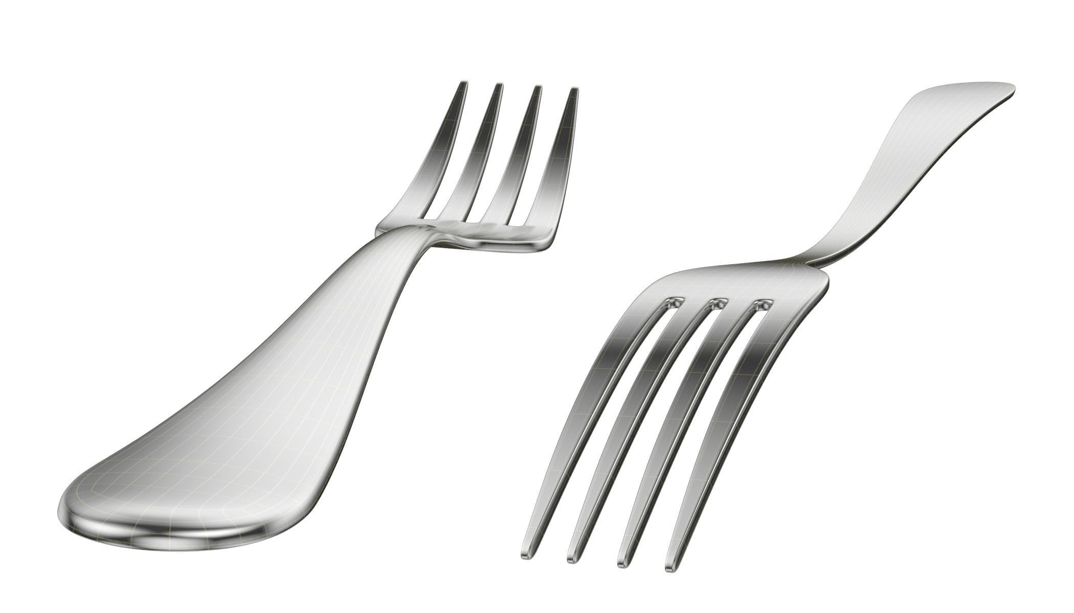 Table Dinner Knife and Fork Generic Cutlery 3D model_14
