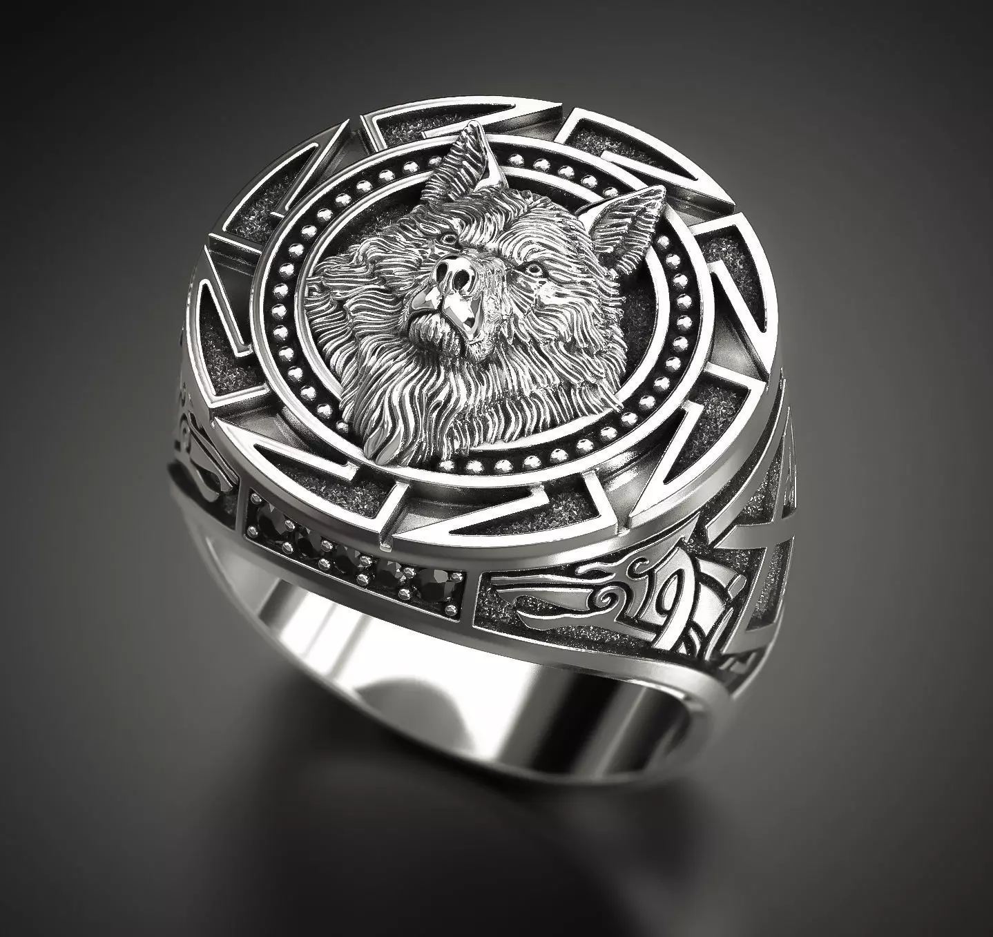 WHITE WOLF RING Printable Model 3D print model