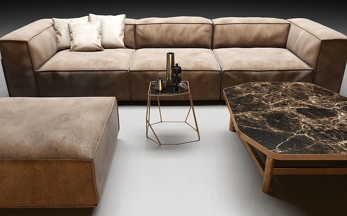 Sofa with decor 3D model 3