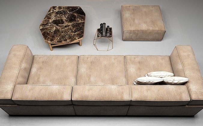 Sofa with decor 3D model 5
