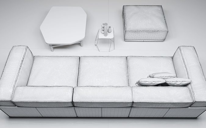 Sofa with decor 3D model 6