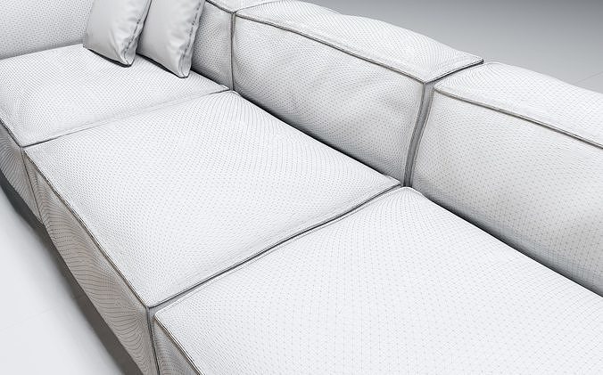Sofa with decor 3D model 7