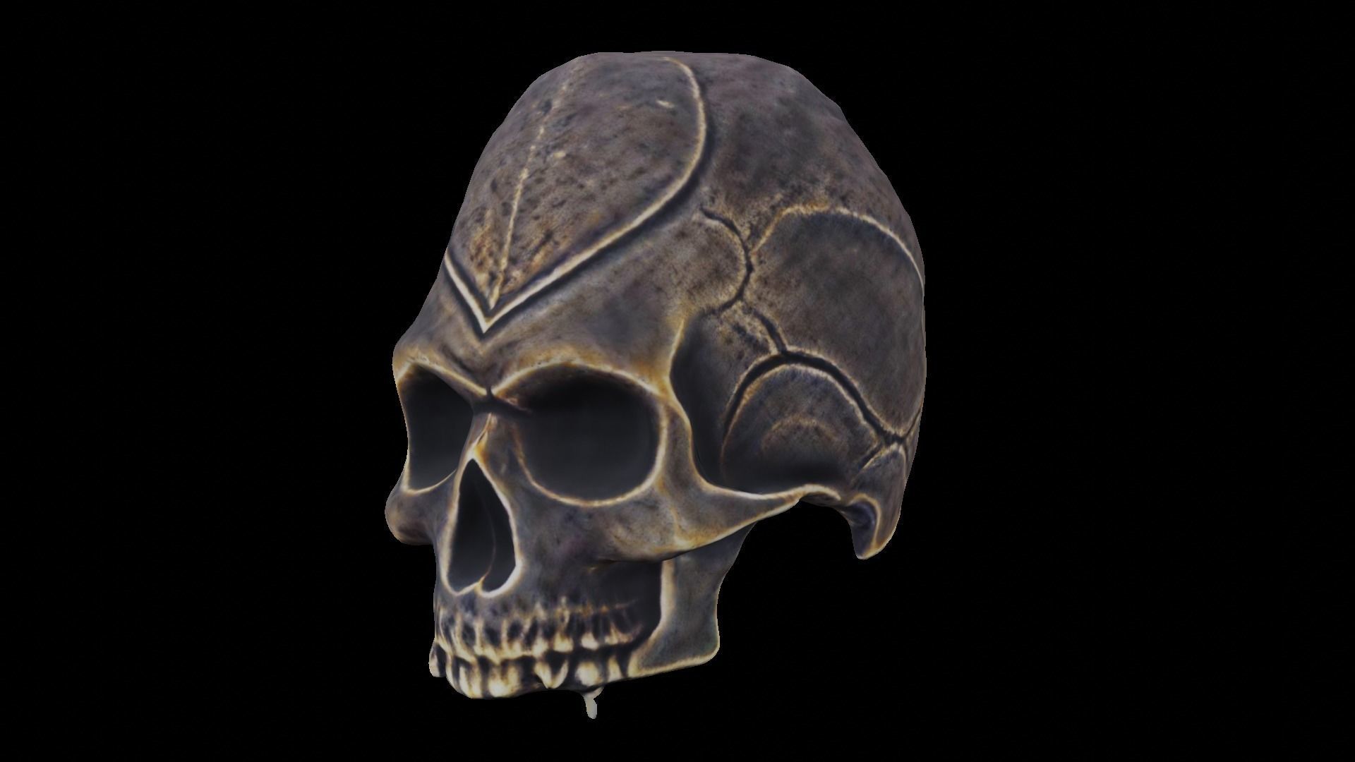 Ancient Ritual Skull Middle poly 3D model_8
