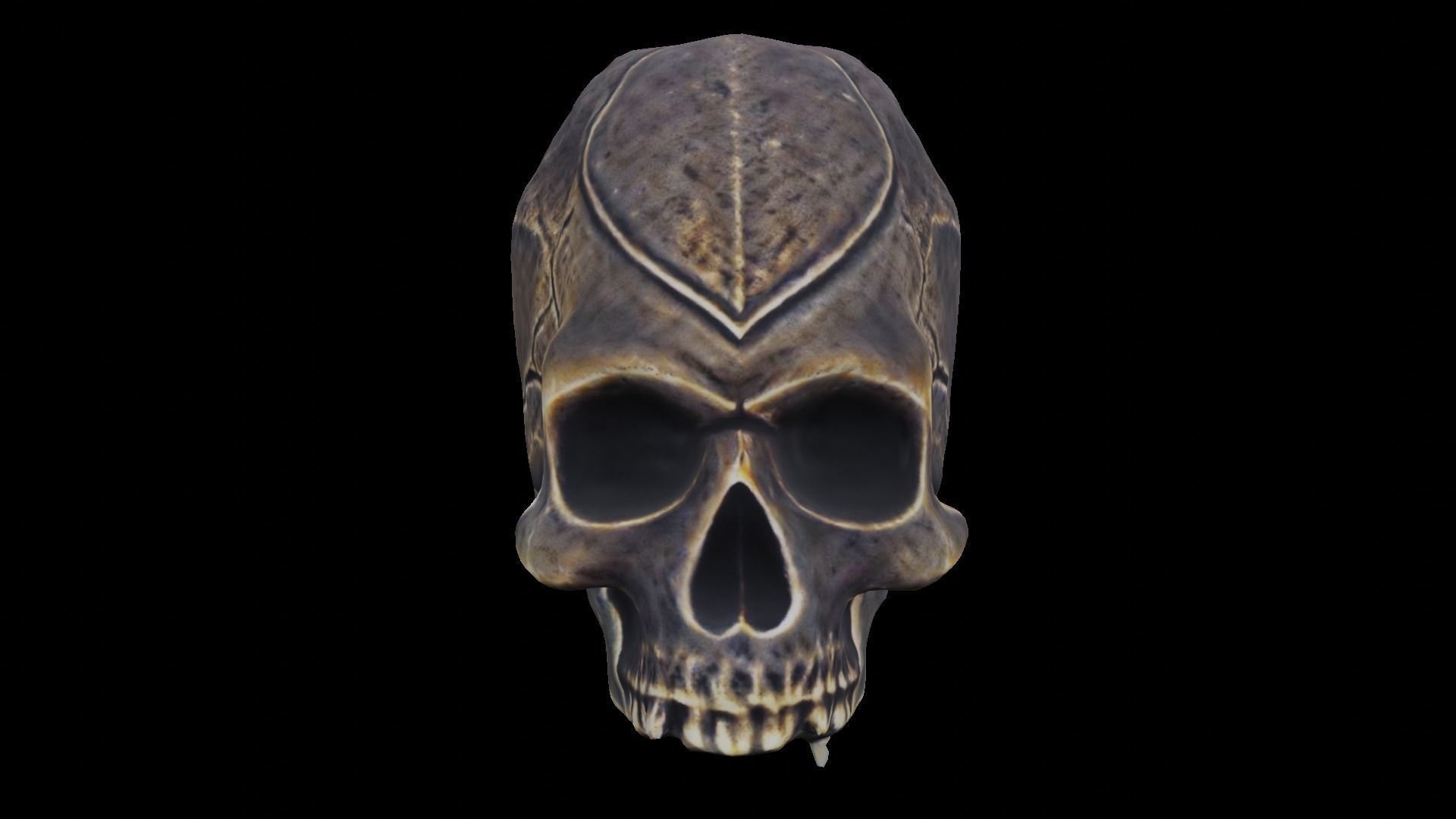 Ancient Ritual Skull Middle poly 3D model_7