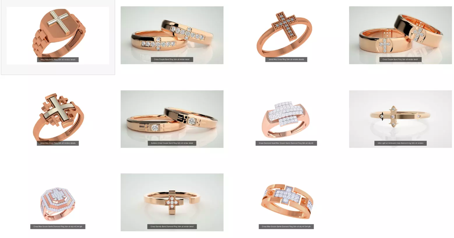 11 Jesus Holy Cross ring 3dm stl renders details 3D Model Collection_0