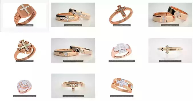 11 Jesus Holy Cross ring 3dm stl renders details  3D Model Collection